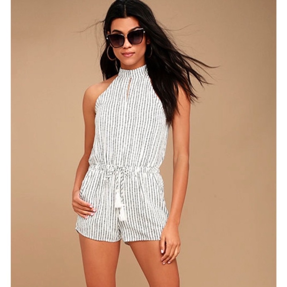 Lulu’s Just My Stripe Halter Romper